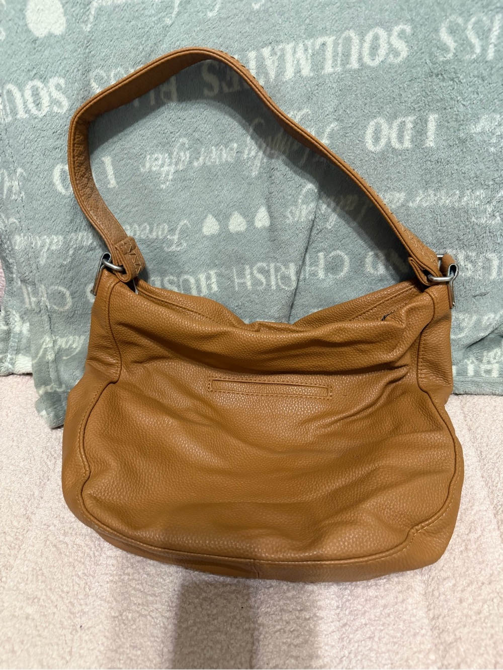 Thirty-One Leather Shoulder Hobo Bag in Tan